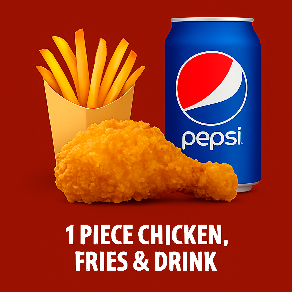 1 Piece Chicken, Fries & Drink