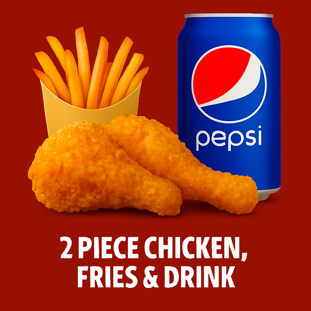 2 Piece Chicken, Fries & Drink