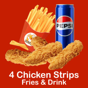 4 Chicken Strips, Fries & Drink