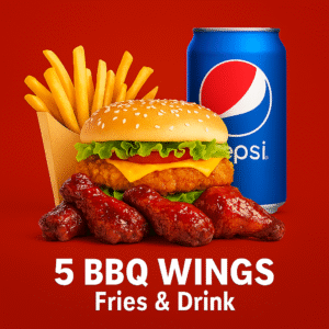 5 BBQ Wings, Fries & Drink